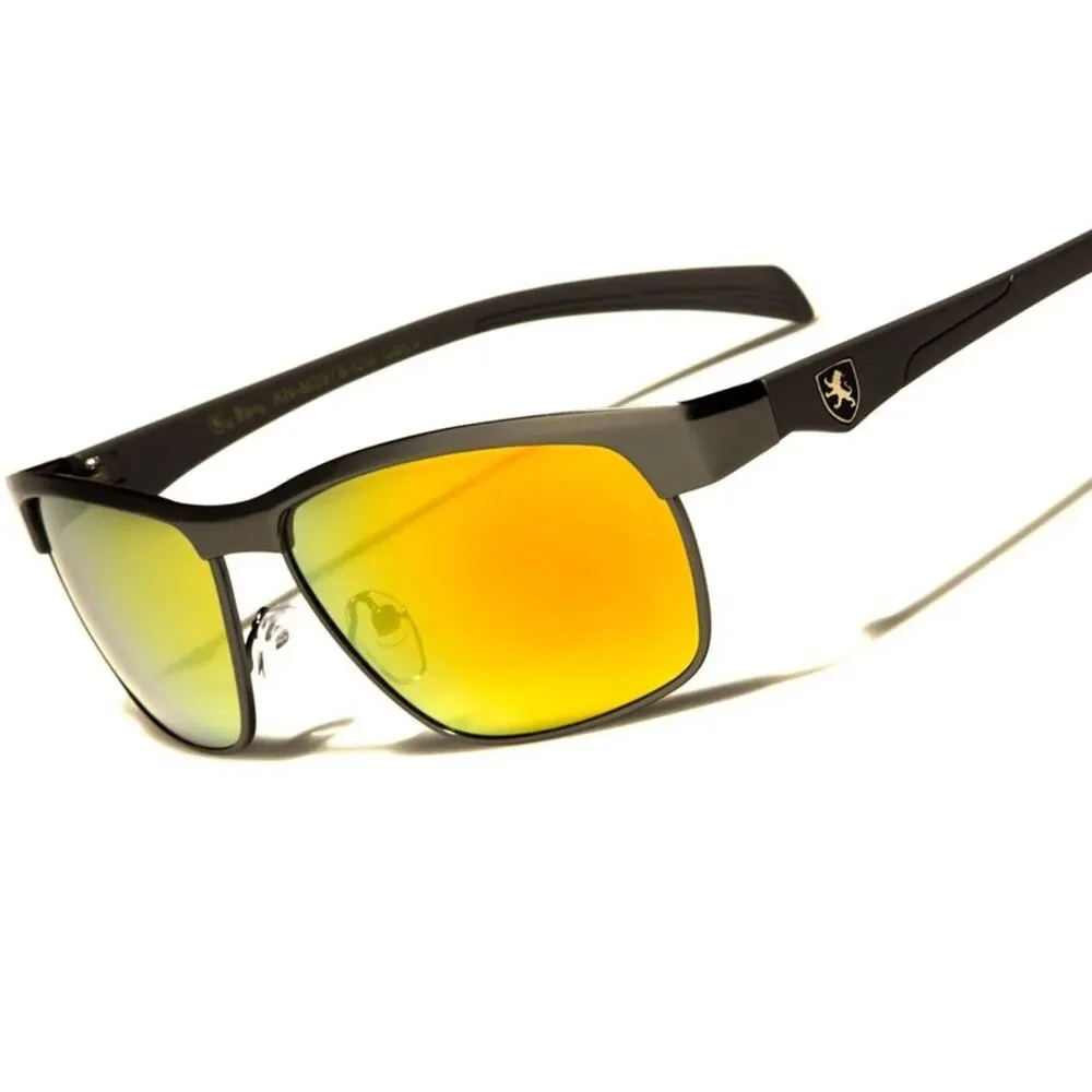 Stylish Yellow Mirrored Modern Elegant Upscale Sexy Dapper Rectangle Sunglasses